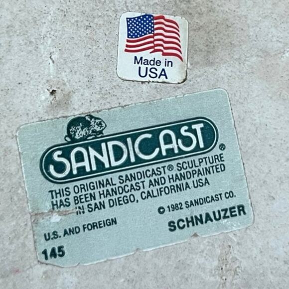 Vintage 1982 Small Sandicast Schnauzer Dog Sculpture, Laying - Picture 11 of 13